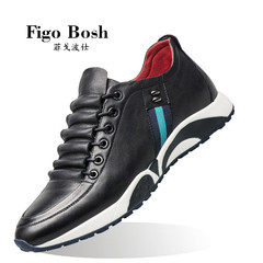 轻奢品牌Figobosh  新款真皮透气系带低帮鞋平跟男士百搭休闲鞋