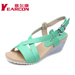 Kang shoes authentic summer styles fashion female cool soft surface sweet comfort wedge peep-toe shoes