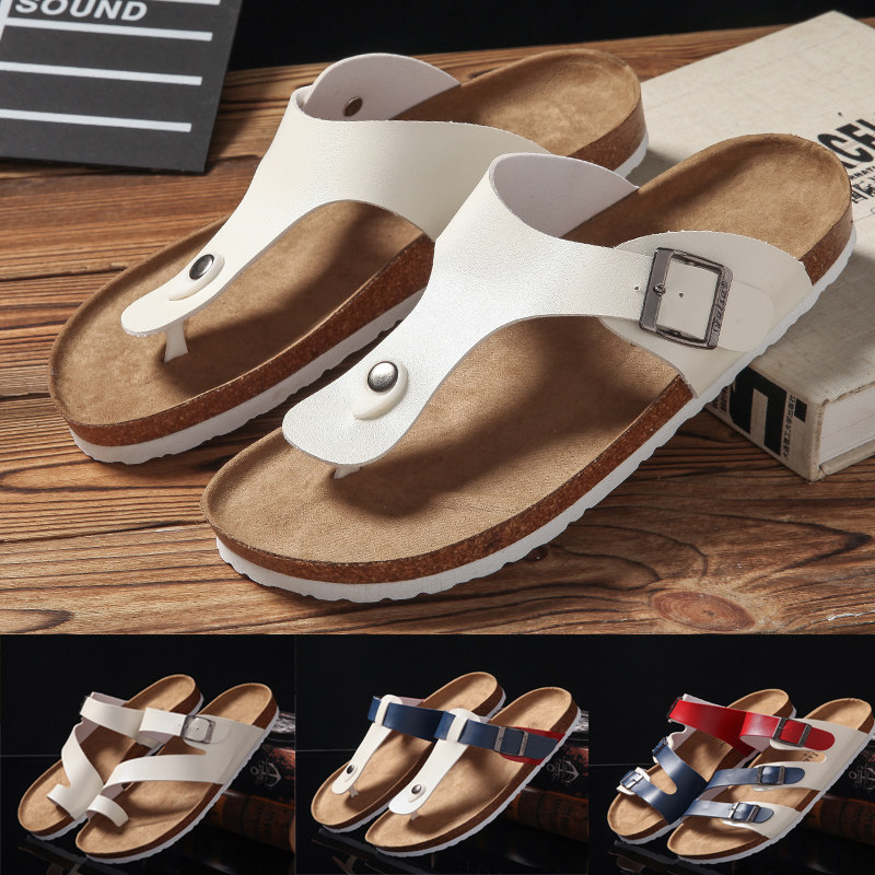 情侶軟木拖鞋男涼鞋夏