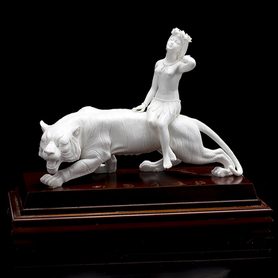 【美女与野兽】工艺美术大师 林明渊 德化白瓷作品 陶瓷藏品