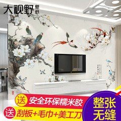 中式3D立体客厅电视背景墙壁画 定制影视墙创意壁纸卧室整张墙纸