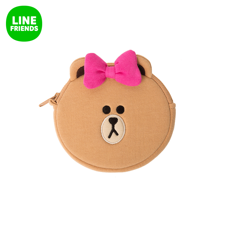 LINE FRIENDS 丘可卡通零钱包 呆萌二次元出行拉链硬币包收纳包产品展示图2