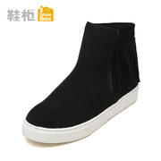 Shoe shoebox Korean leisure low boots with round head short tassel sets foot shoes with plush 1115607131