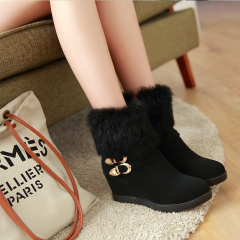 2015 winter new style with side zipper fashion women boots high heel boots with round head short tube student boots comfortable winter boots