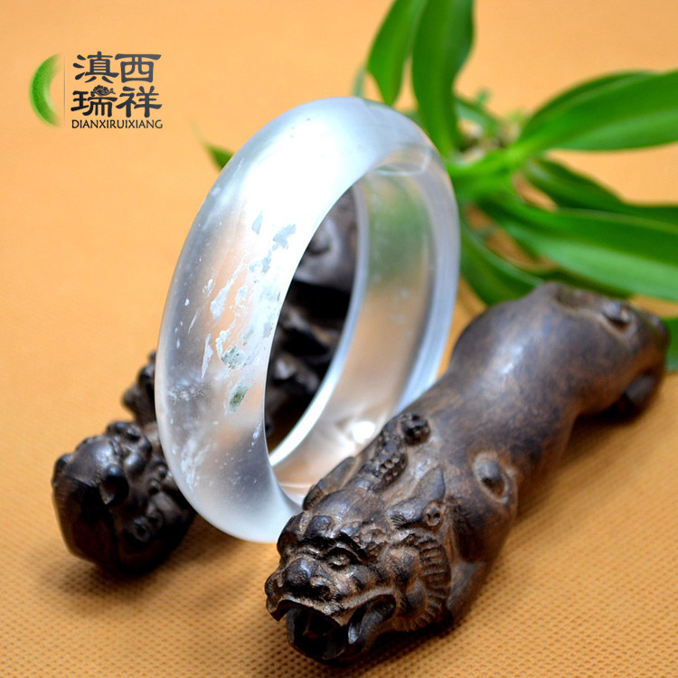 滇西瑞祥 a货水沫玉石水沫子与翡翠共生玉镯女手镯女sm504 53mm