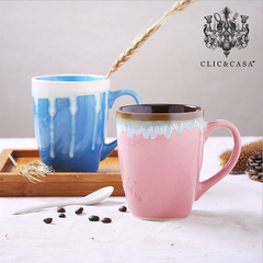 CLICCASA手绘马克杯 创意简约咖啡杯子可爱彩绘陶瓷杯个性大容量