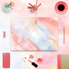 苹果Macbook air pro贴膜笔记本电脑外壳保护贴纸原创意粉色水彩