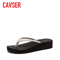 CAVSER2016夏季夹脚拖鞋坡跟人字拖女厚底松糕凉拖防滑沙滩鞋子潮