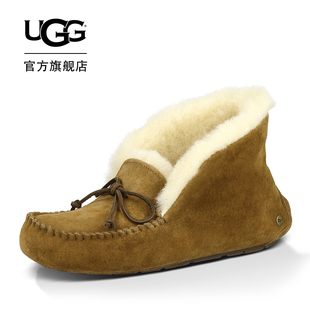 lv豆豆包按扣結實嗎 UGG 女士秋冬平底高幫可下翻豆豆鞋蝴蝶結款 1004806 lv豆豆包粉