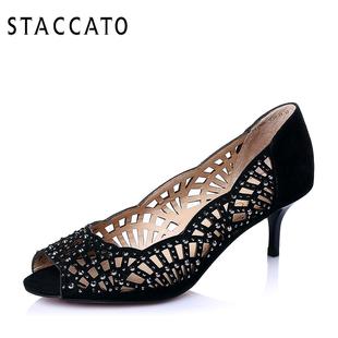 gucci皮夾皮磨損專櫃修嗎 STACCATO 思加圖春專櫃同款羊絨皮淺口女皮涼鞋 雕刻 9RD08AU6 gucci皮帶專櫃