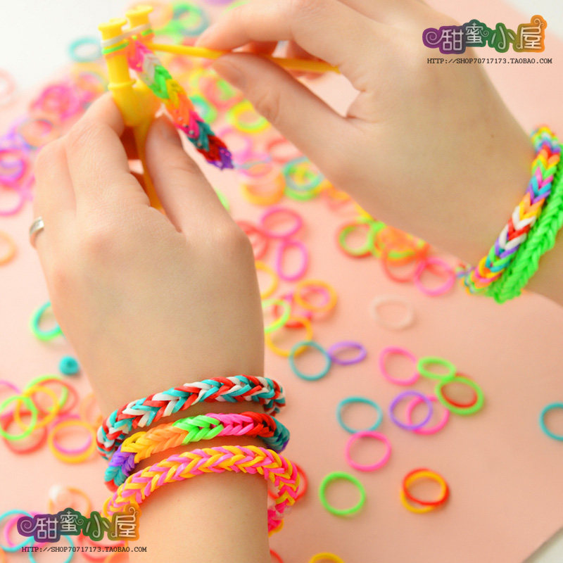 rainbowloom软胶小挂件小吊坠彩虹皮筋手链编织用配件diy材料