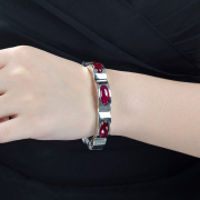 Thai Red corundum Lady bracelet 925 silver inlay Western temperament Thai silver rubies bracelet new