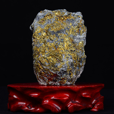 中国金都招远原生态高品位金矿石摆件01