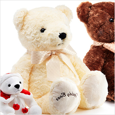 韩国代购进口脚底绣字刺绣丝带泰迪熊公仔毛绒玩具毛绒布艺类玩具