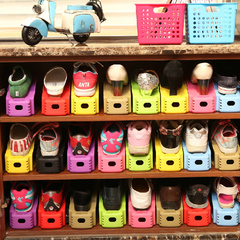 宜家创意经济型双层鞋架塑料收纳整理架简约宿舍客厅多层鞋柜特价