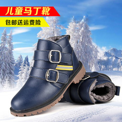 男童雪地靴儿童马丁靴男童皮靴冬款加绒冬靴冬季儿童靴 童鞋单靴