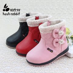 哈比特棉鞋女童靴子2016冬季新款儿童公主棉鞋韩版雪地靴女童棉靴