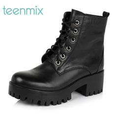 Teenmix/天美意冬季专柜同款牛皮革女皮靴6E542DD5
