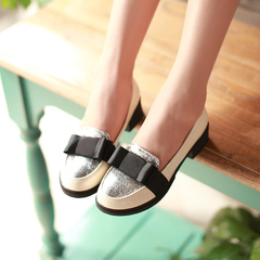 New Korean wave light crude with sweet bow heels Lady shoes round head student shoes leisure shoes