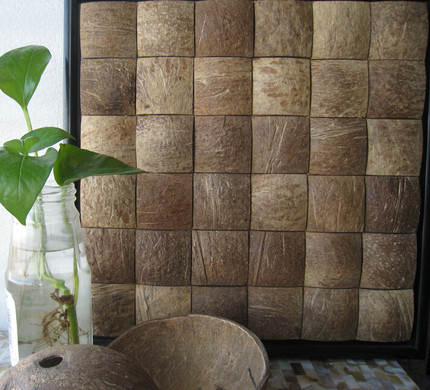 厂家直销粗面环保大椰壳马赛克电视背景墙饰面板椰子壳装饰板k10