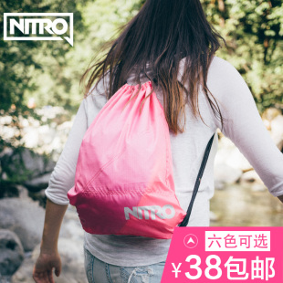 香奈兒抓娃娃客戶 nitro奈喬束口袋背包雙肩包潮戶外包袋學生包收納袋運動背袋潮 香奈兒白