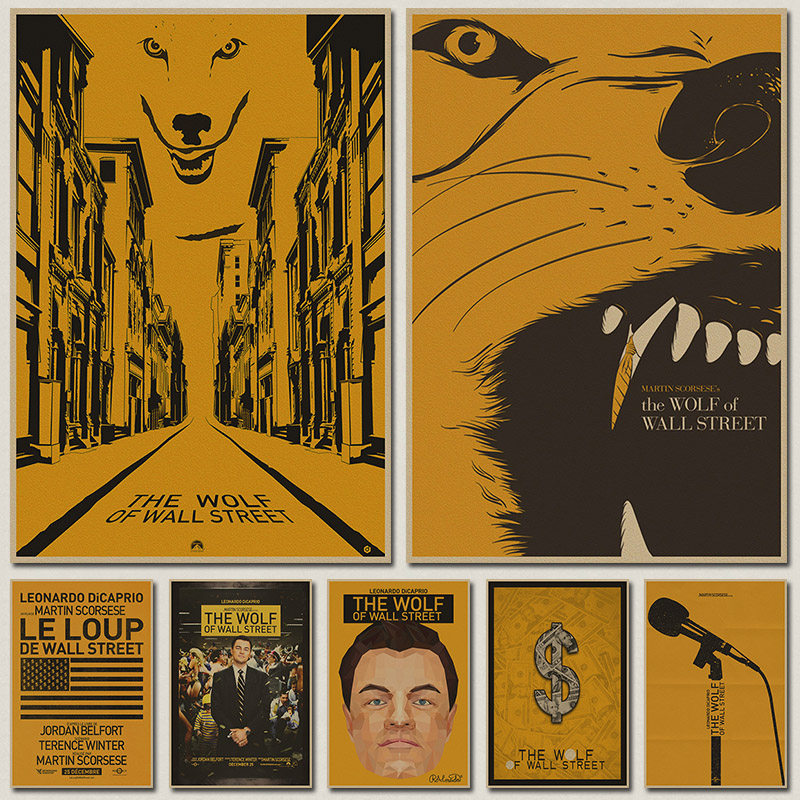 华尔街之狼the wolf of wall street 奥斯卡 复古电影海报 装饰画