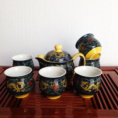 景德镇茶具套装整套陶瓷功夫茶杯茶壶 青花瓷 双层隔热茶杯