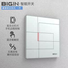 BIGIN智能无线触摸遥控开关墙壁86型 蒙德里安系列 一开雅白面板