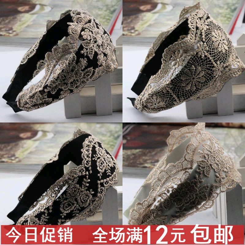 韩版精致绣花蕾丝宽发箍 缕空花纹发卡发饰 布艺时尚宽边头箍发带|ruв категории Украшения,ювелирные изделия, шпилька - от Buy2taobao.com для оказания профессиональной услуги покупки агента Taobao