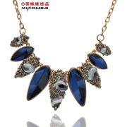 Package mail smiling Crystal Necklace women short clavicle short-chain pendant necklace Korean clothing accessory collar bone chain