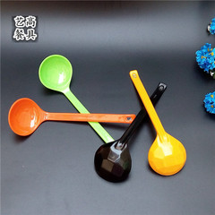 彩色长柄龟壳勺密胺餐具汤勺大面碗汤勺长柄菱格勺塑料快餐勺耐摔