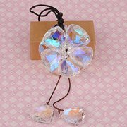 Popular Crystal car pendants hanging double sided silver piece Christmas Chinese knot handmade jewelry beading DIY kits