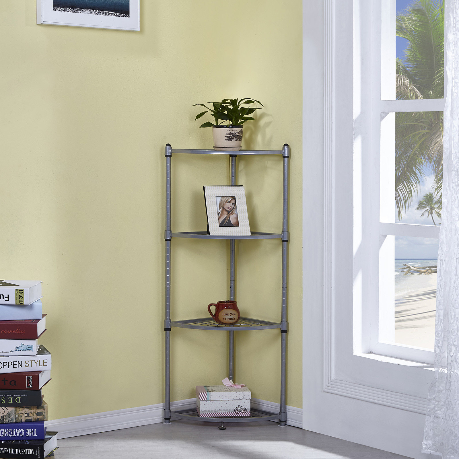 晶牛角落架三角架置物架浴室卫生间厨房置物架收纳架储物架花盆架