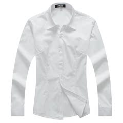 白衬衫女长袖2015新款女士衬衣大码职业女装工作服工装韩版潮白色