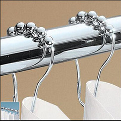 金属不锈钢葫芦型带珠浴帘挂钩/浴帘环/用于不锈钢浴帘杆