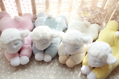 韩国羊宝宝婴儿枕头天鹅绒卡通儿童PP棉加长定型枕防偏头0-1-3岁