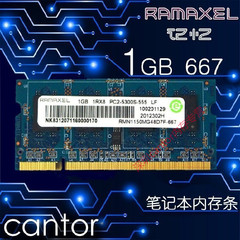 Ramaxel 联想记忆科技原装DDR2 667 1G笔记本内存条 兼容533 800