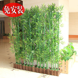 仿真竹子公司餐厅酒店店内客厅室内装饰竹子假竹子隔断屏风绿植