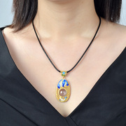 Very Thai 925 Silver mounted powder fashion female vintage cloisonne pendant gold-plated pendant