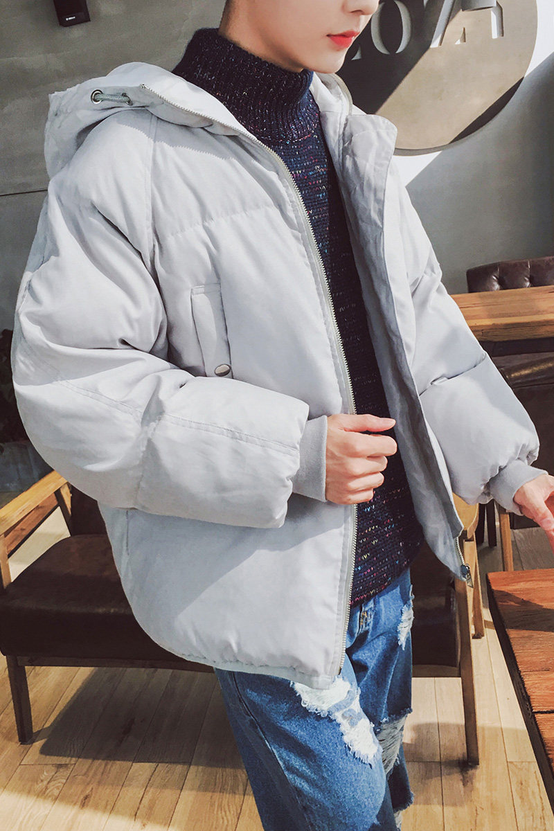 男士落肩袖棉服潮男蝙蝠衫宽松连帽棉衣外套 1227 p70黑