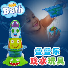 zhitongbaby儿童叠叠乐戏水水龙头小鳄鱼流水洗澡花洒玩具
