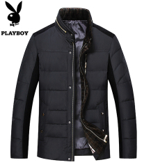 PLAYBOY/花花公子中年男士加厚羽绒服冬装白鸭绒大衣棉服爸爸外套