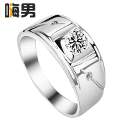 Free engraving! Korean simulation set diamond ring men''s fashion S925 silver finger ring jewelry