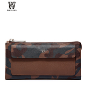 Wan Lima new men's soft leather hand Camo cross European and American fashion casual men's wallet clutch bag