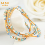 Mu-Mu-jewelry Korean bracelets women Korea accessories beads hand-thick gold plated bracelets birthday jewelry