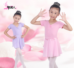 春秋季幼儿童舞蹈演出服装开档考级服半身雪纺裙女孩子芭蕾表演服