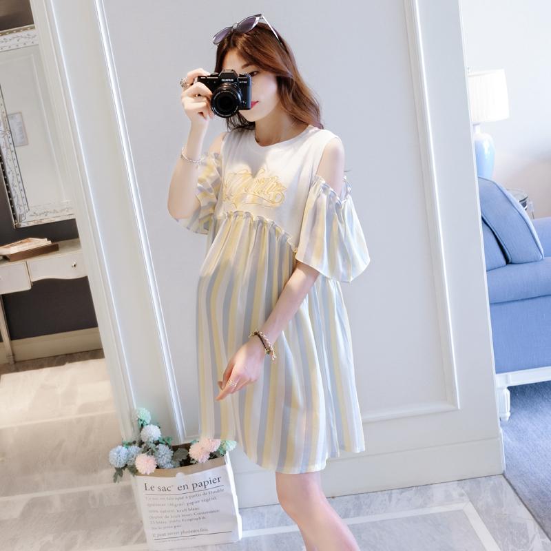 孕妇夏装连衣裙新款娃娃衫韩版夏季孕妇上衣孕妇装夏天裙子仙女范