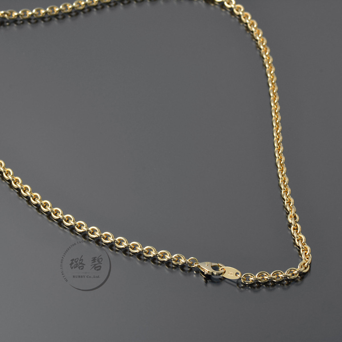 日本18k黄金项链首饰素链十字链o字o字链k金长链粗款男宽42mm