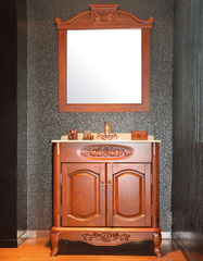 GODI/高第 欧式古典实木整体浴室柜 洗脸盆洗漱台镜柜组合 TG-06
