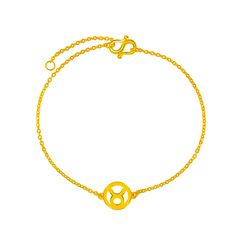 菜百首饰黄金十二星座足金手链女款新品手链12星座金牛座